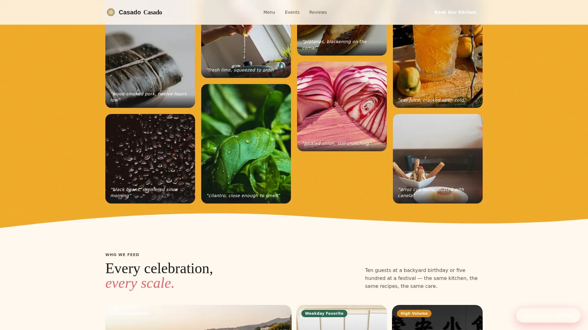 Casado - Bold Tropical Catering Landing Page Template