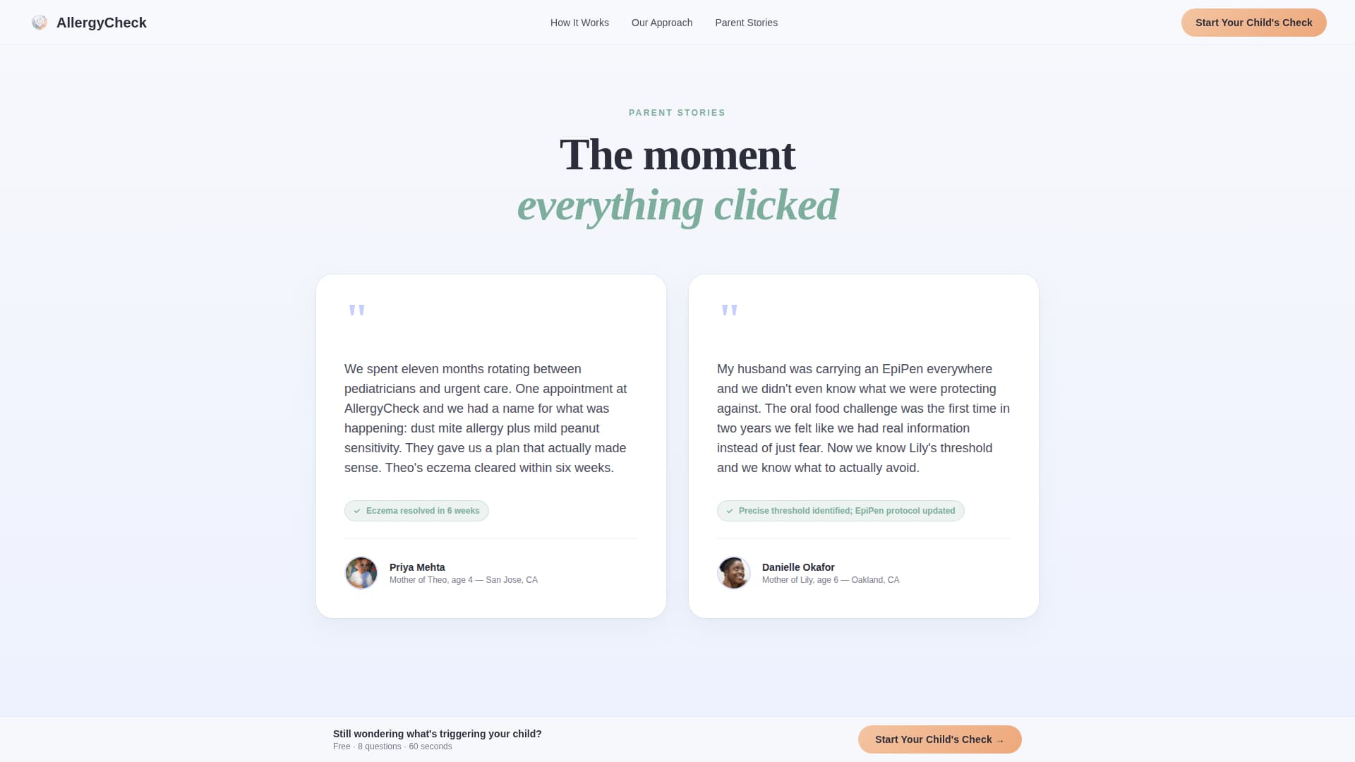 Vitality — Expert Pediatric Allergist Landing Page Template