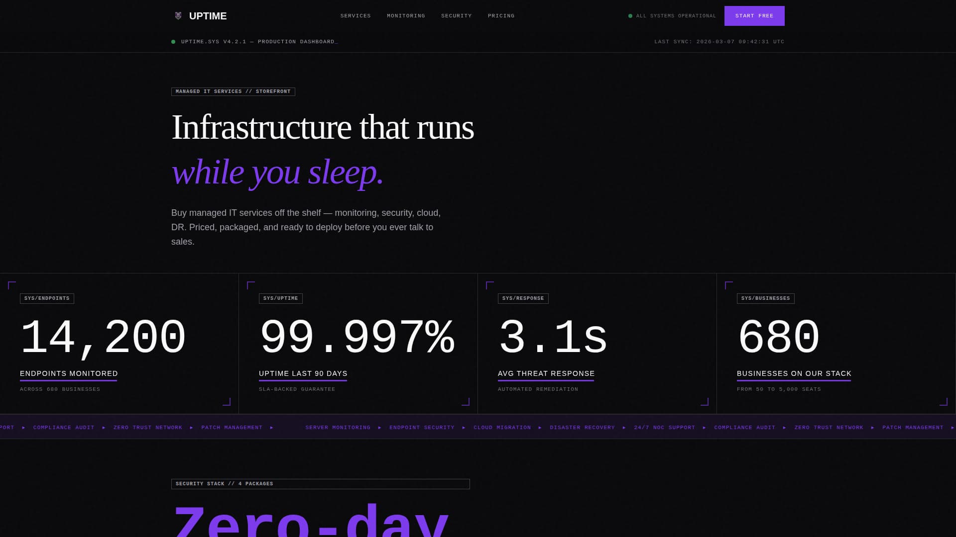 IT Services Digital Presence Pricing Website Template
