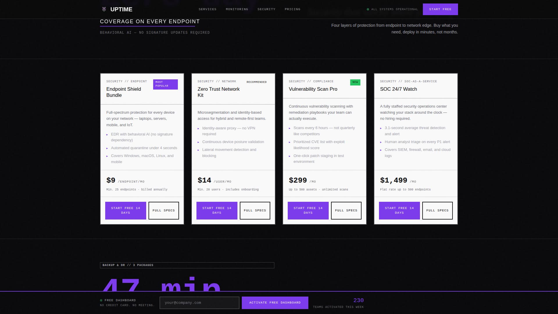 IT Services Digital Presence Pricing Website Template