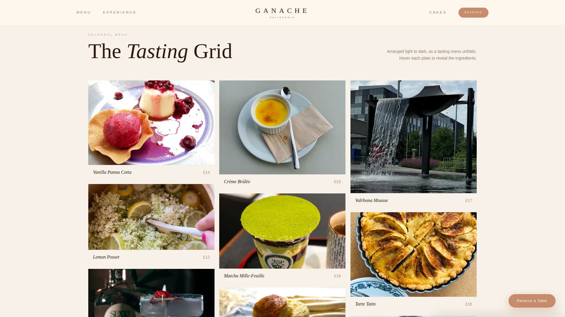Luxury Dessert Café & Patisserie Booking Website Template