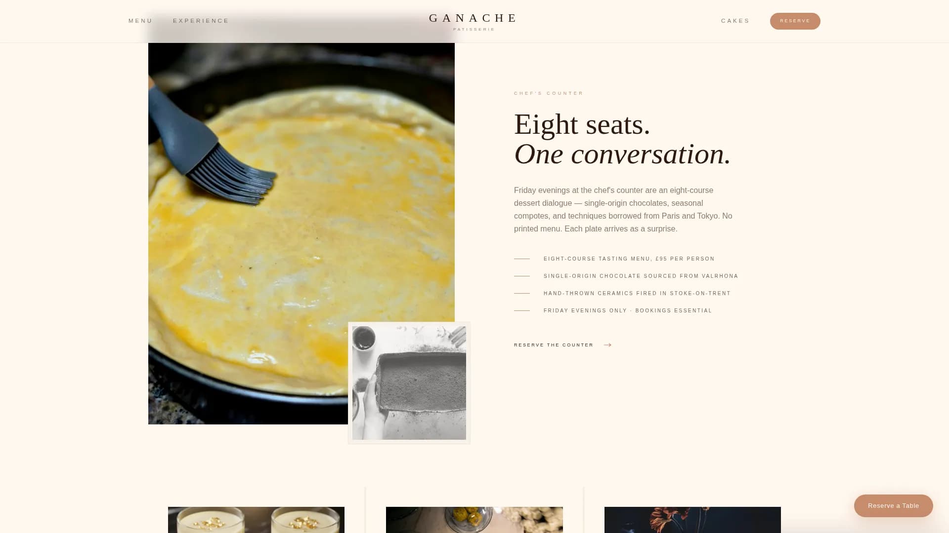 Luxury Dessert Café & Patisserie Booking Website Template