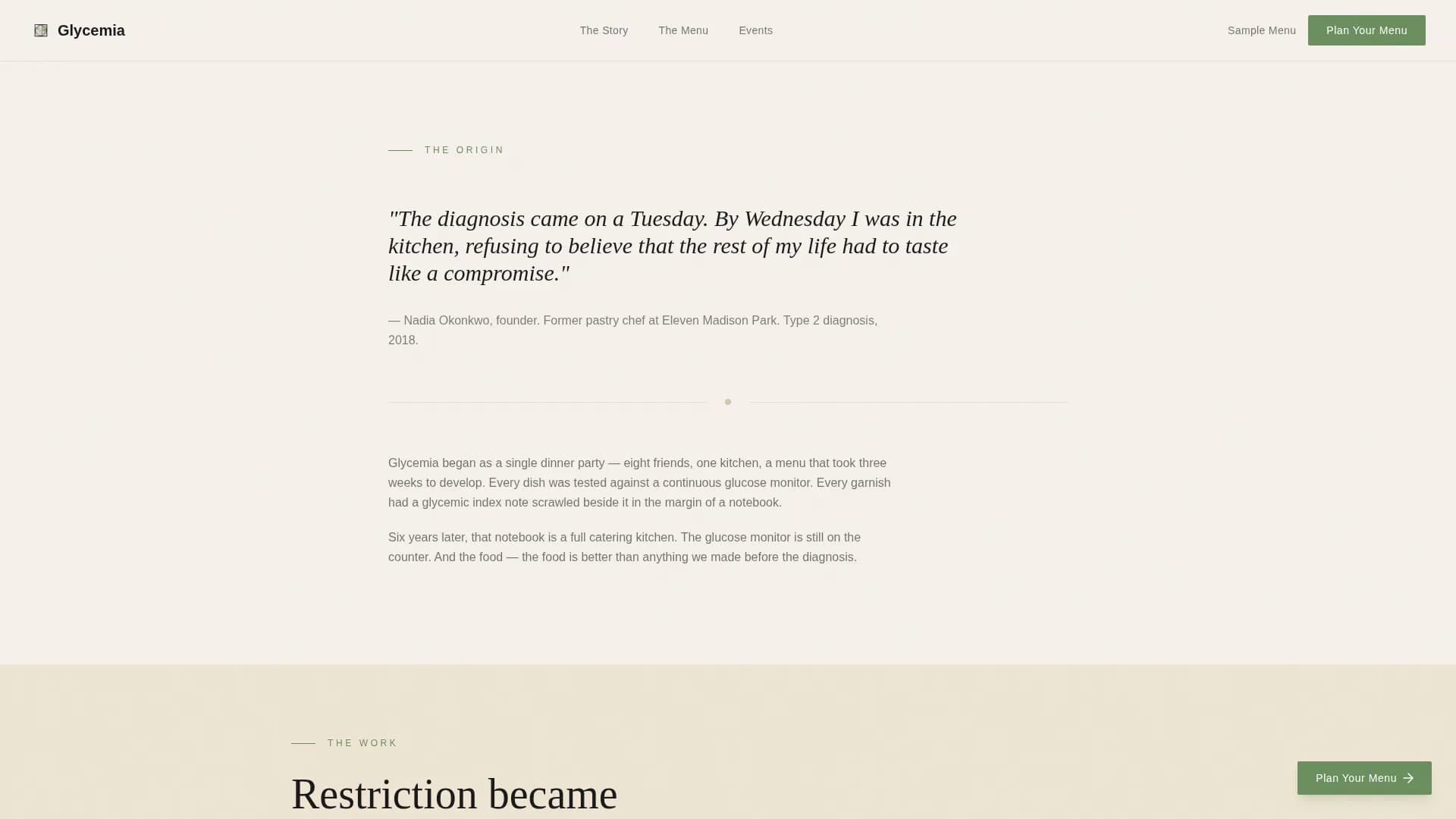 Glycemia — Premium Diabetic Catering Landing Page Template