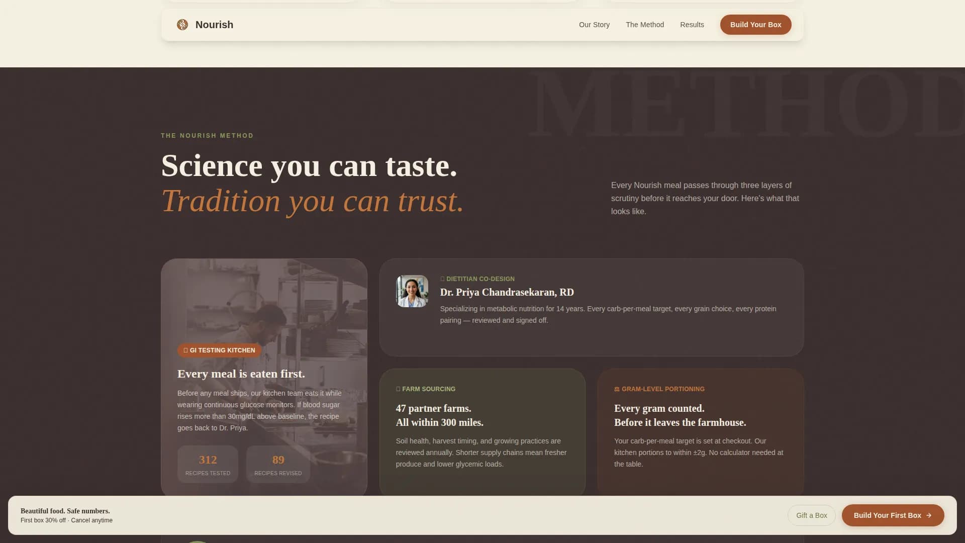 Nourish — Diabetic Meal Kit Landing Page Template