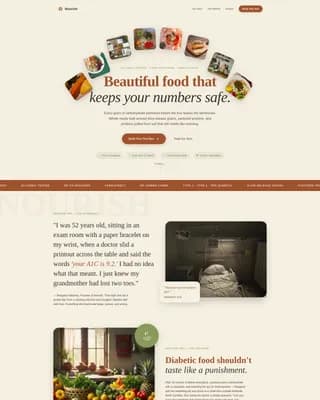 Nourish — Diabetic Meal Kit Landing Page Template