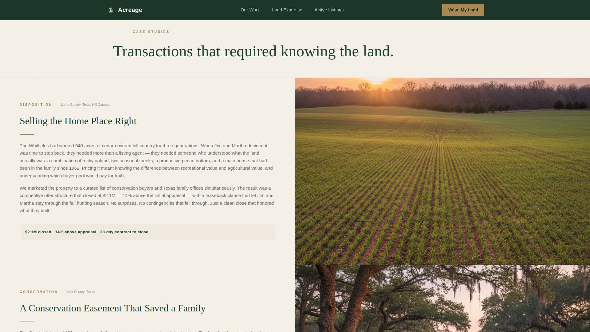 Farm & Ranch Real Estate Portfolio Website Template