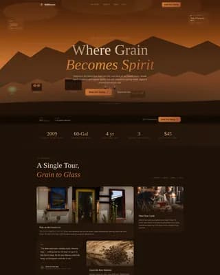 Distillery & Spirits Booking Website Template