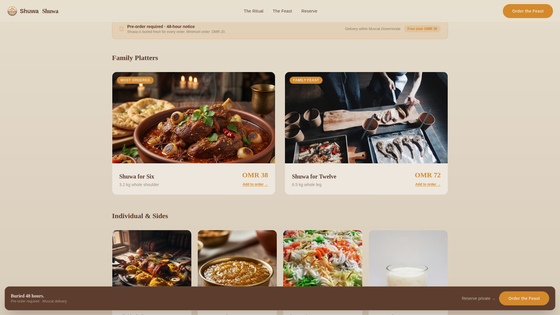 Omani Cuisine Professional Website Template