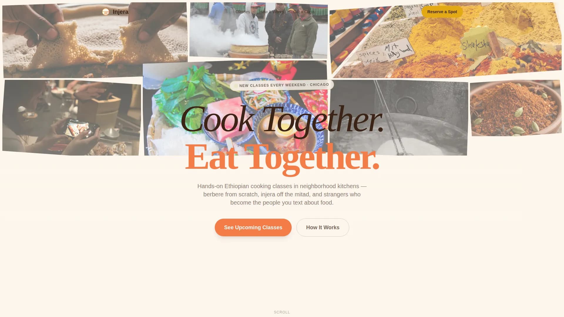 Injera — Ethiopian Cooking Class Landing Page Template