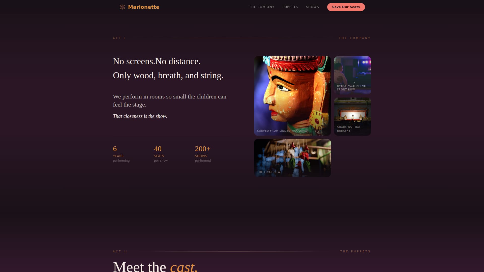 Theater & Performing Arts Booking Website Template