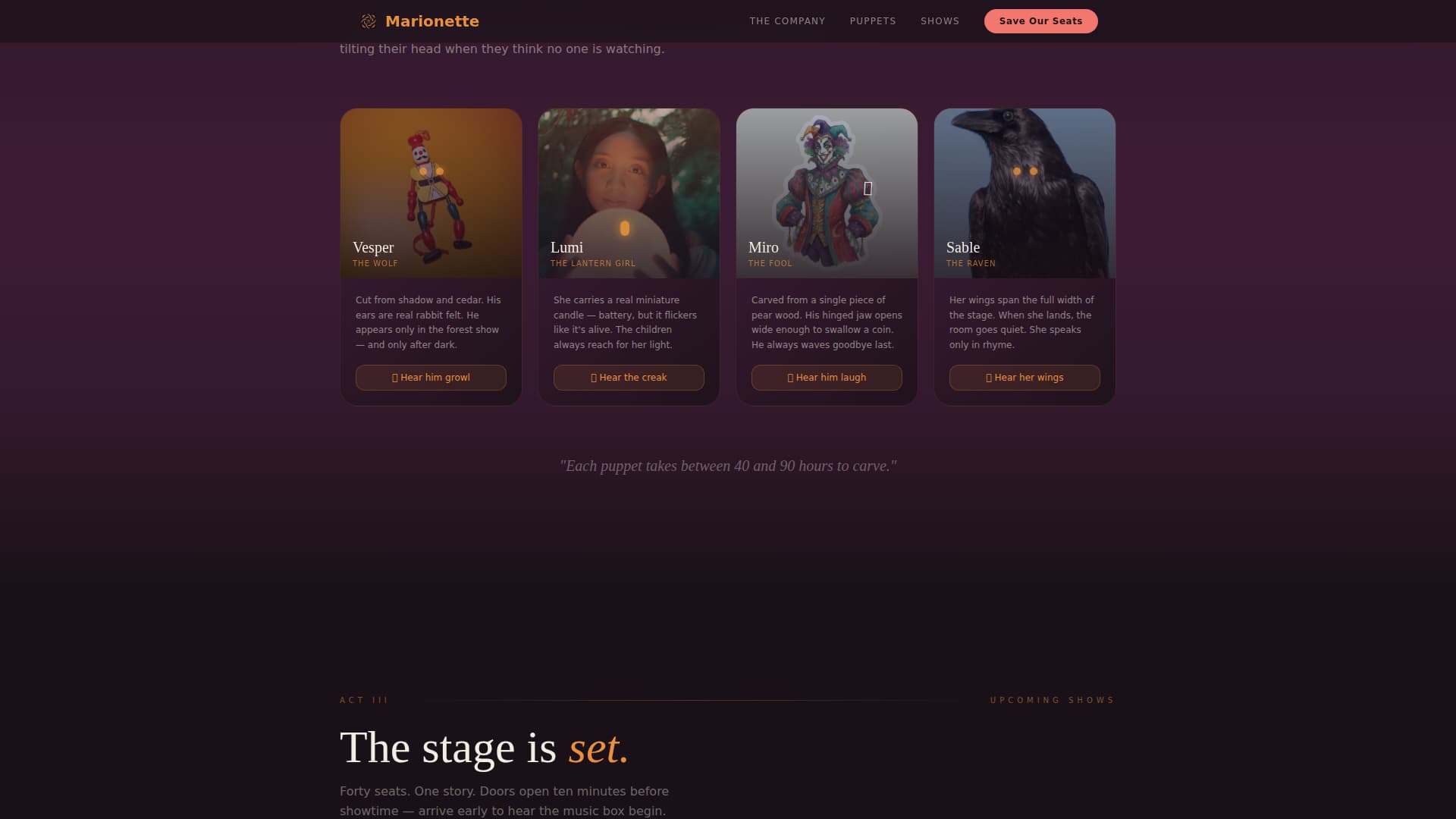 Theater & Performing Arts Booking Website Template