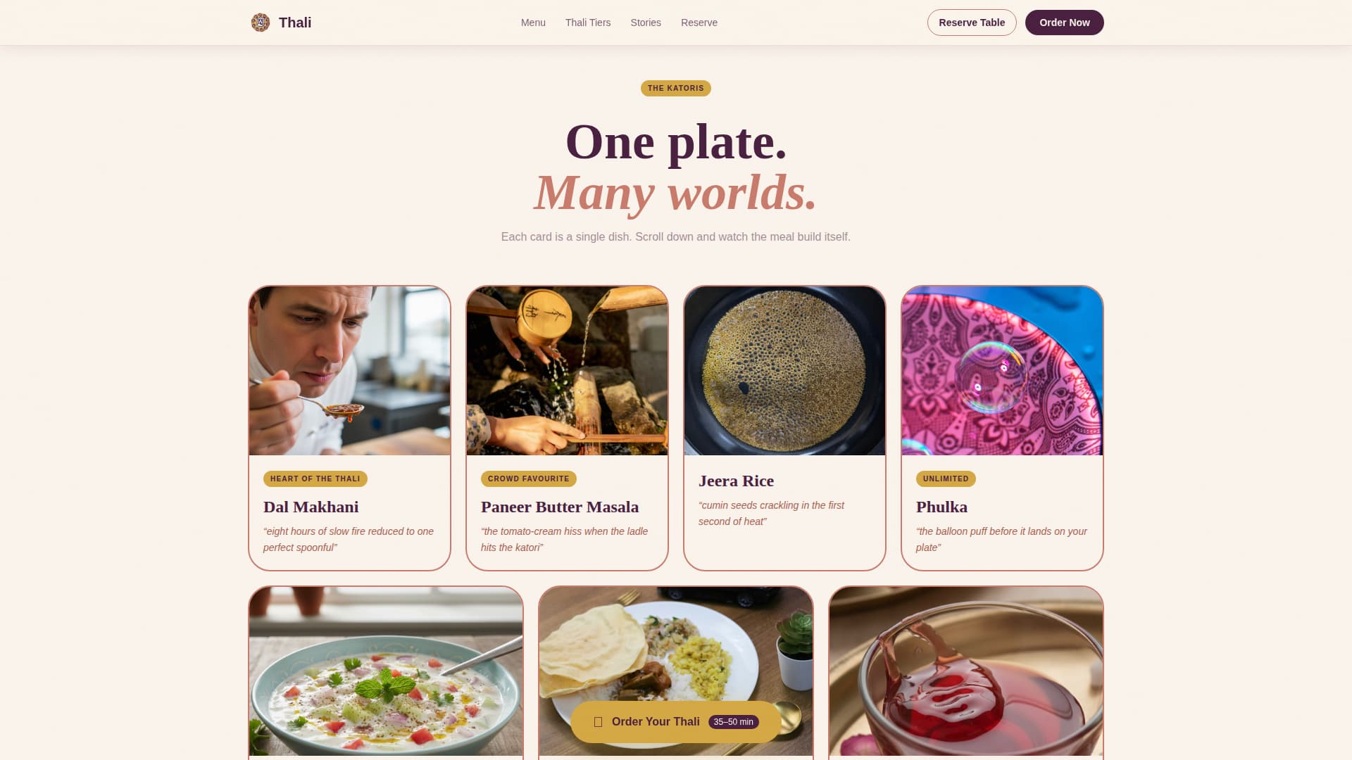 Indian Street Food & Regional Cuisine Booking Website Template