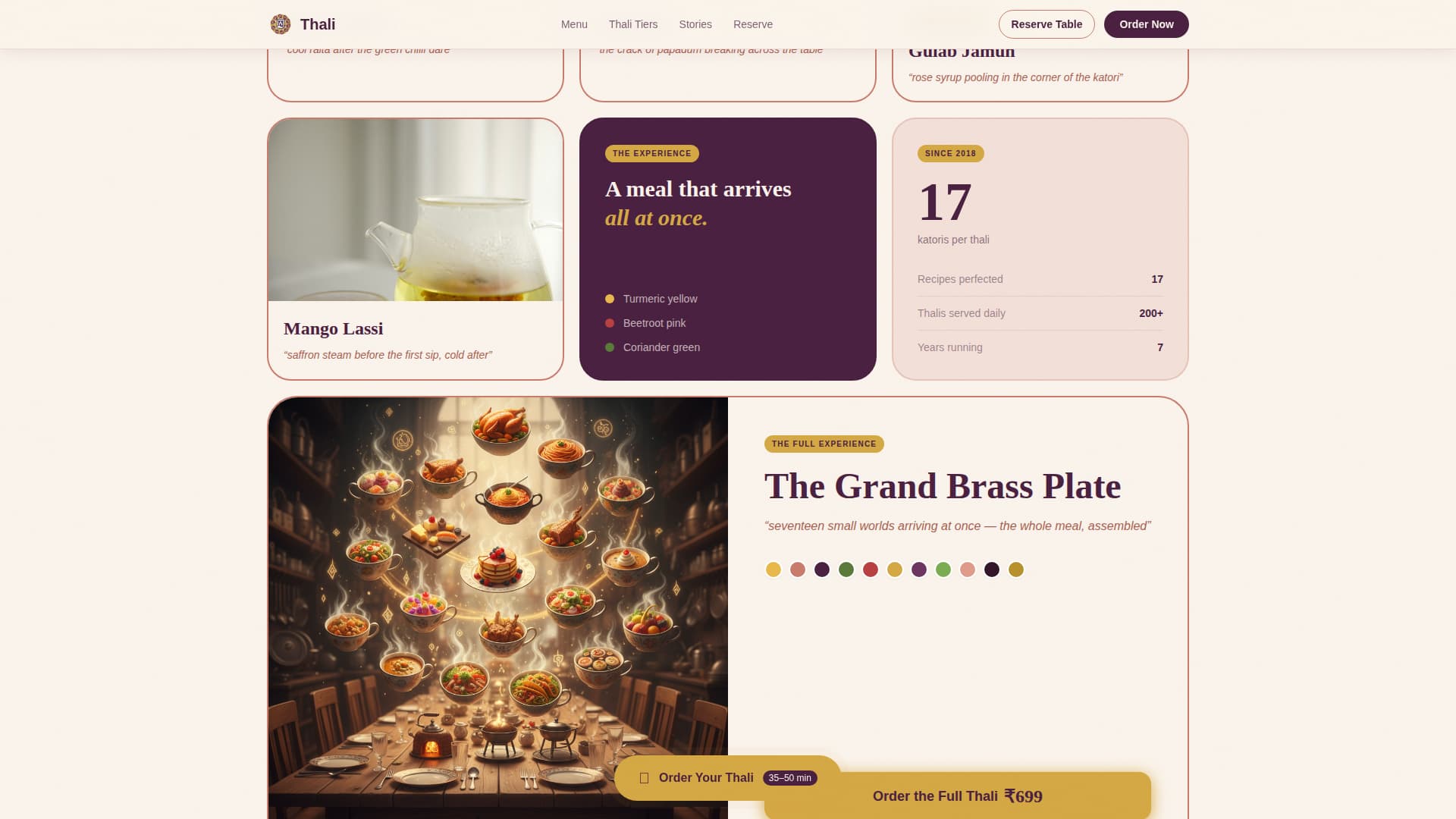 Indian Street Food & Regional Cuisine Booking Website Template
