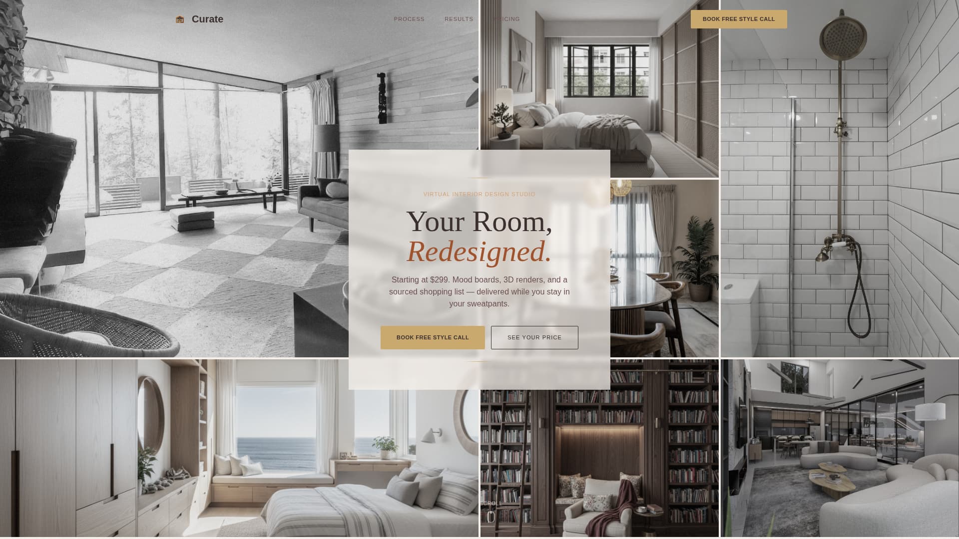 Interior Design Studio Booking Website Template
