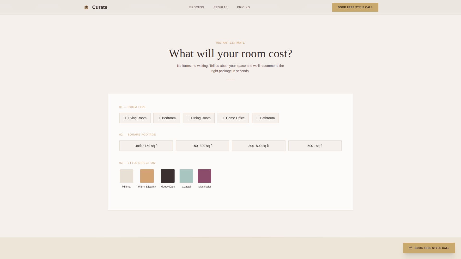 Interior Design Studio Booking Website Template