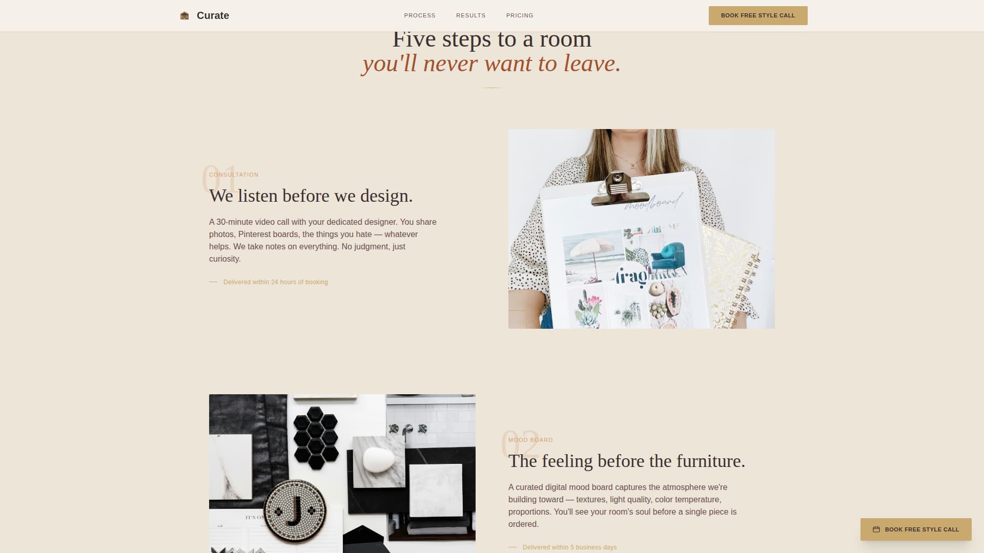 Interior Design Studio Booking Website Template