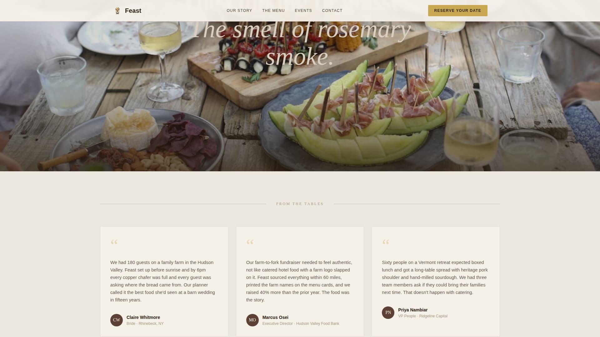 Catering & Event Food Booking Website Template
