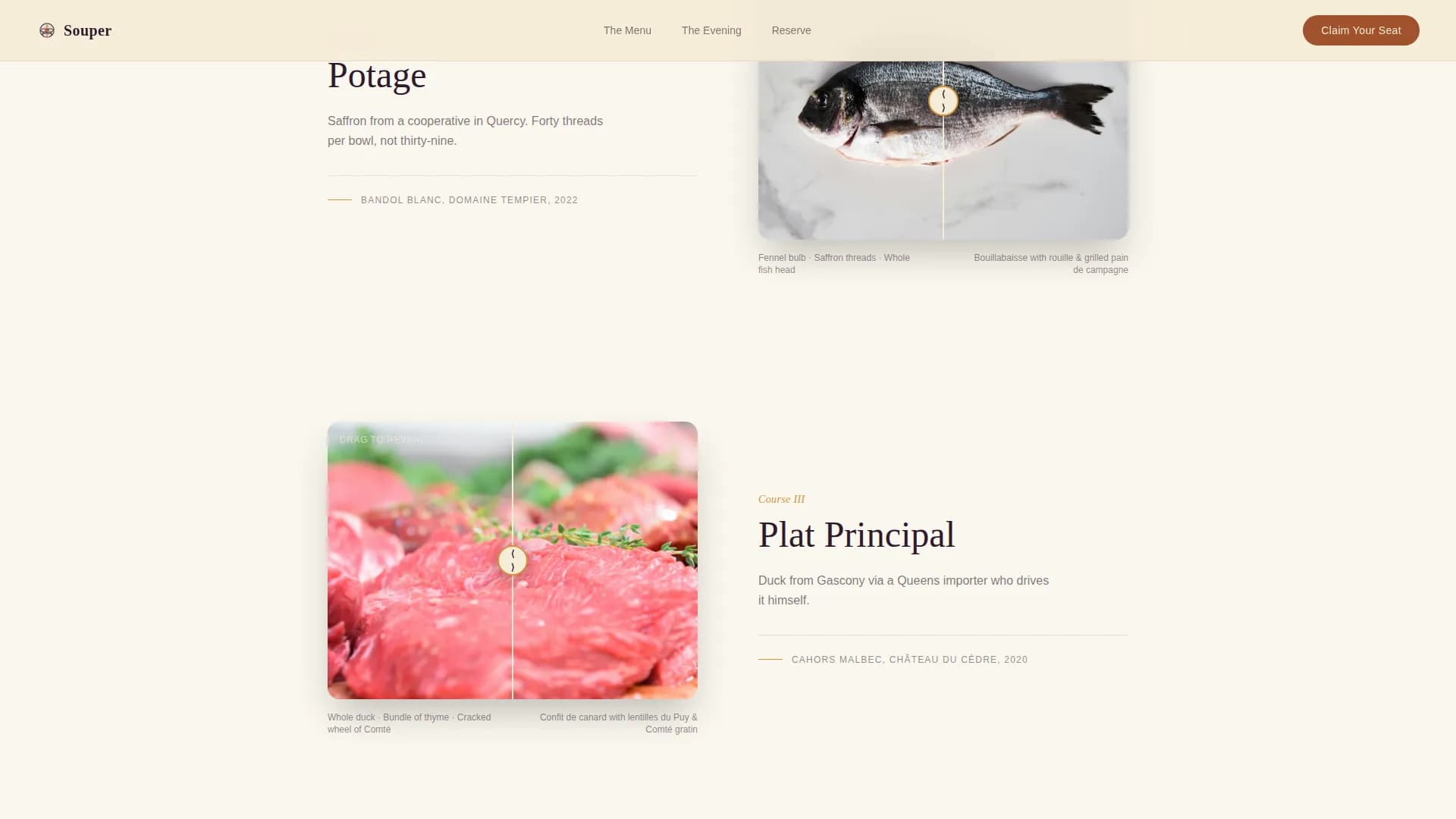 French Dining Specialist Booking Website Template