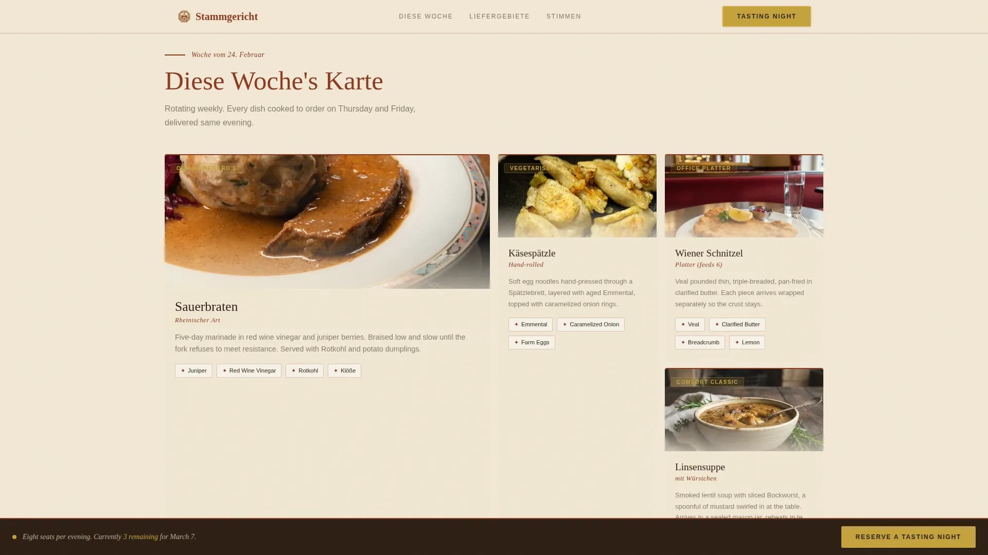 Kitchen — Local European Delivery Landing Page Template