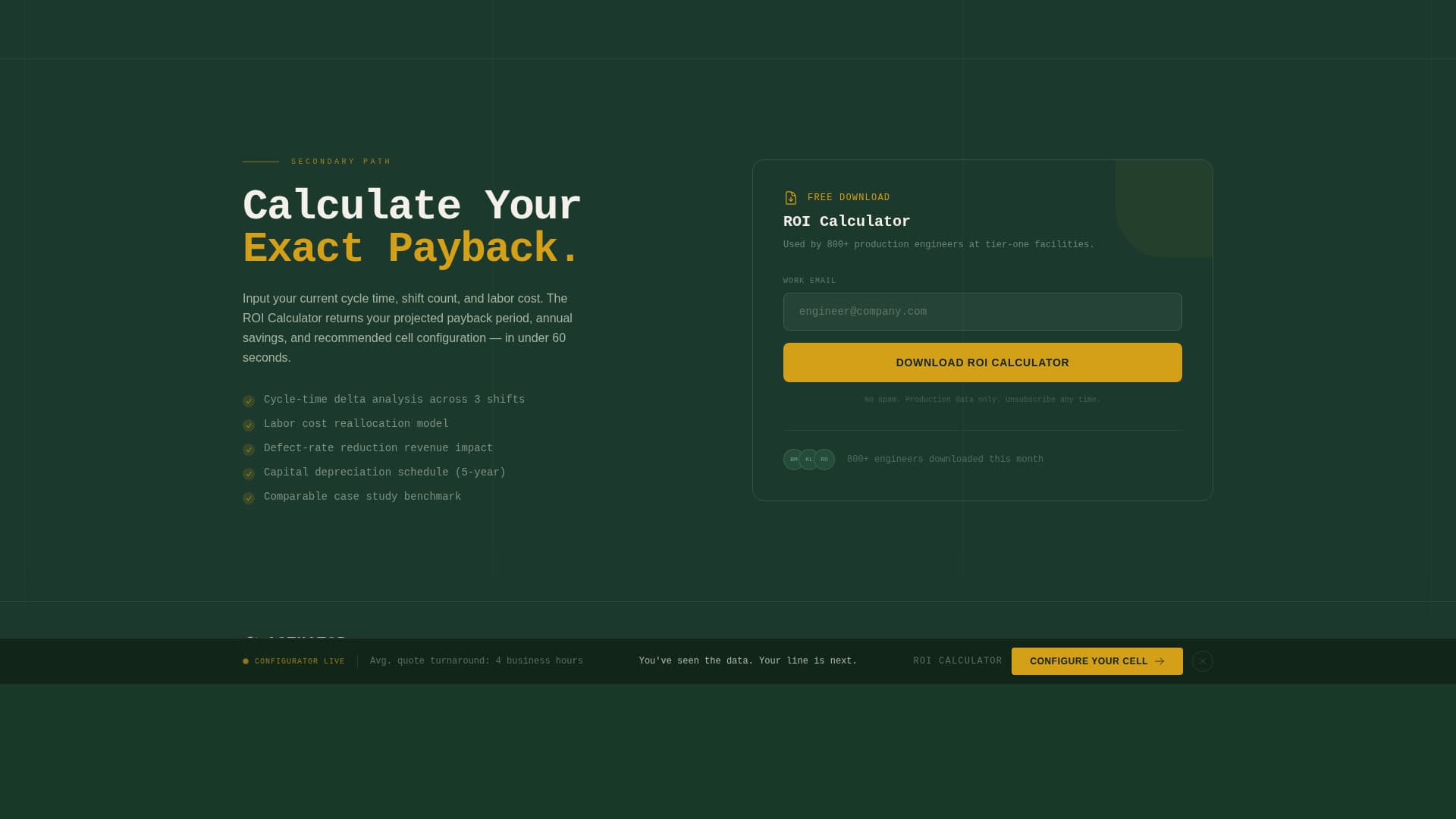 Robotics & Automation Cost Calculator Website Template