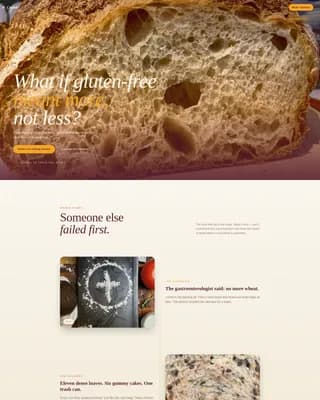 Crumb — Gluten-Free Cookbook Landing Page Template