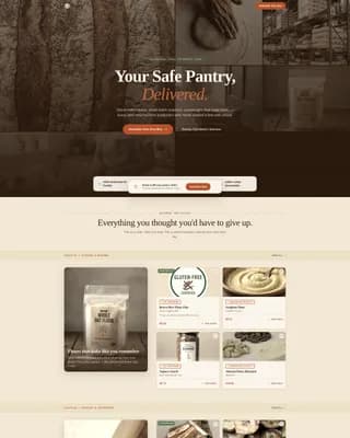 Pantry — Gluten-Free Grocery Landing Page Template