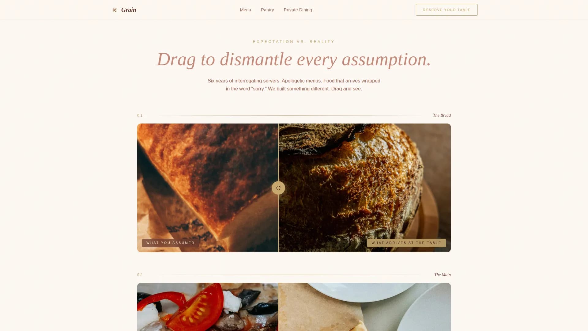 Starch — Elevated Specialty Dining Landing Page Template