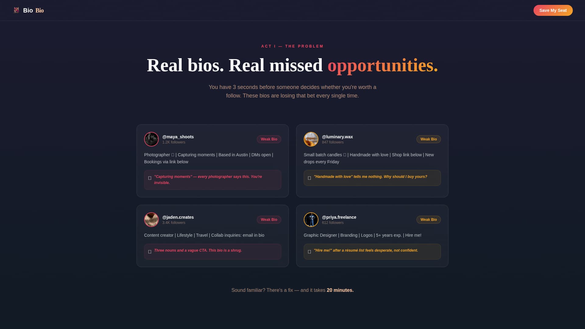 Instagram Content Reviews Website Template