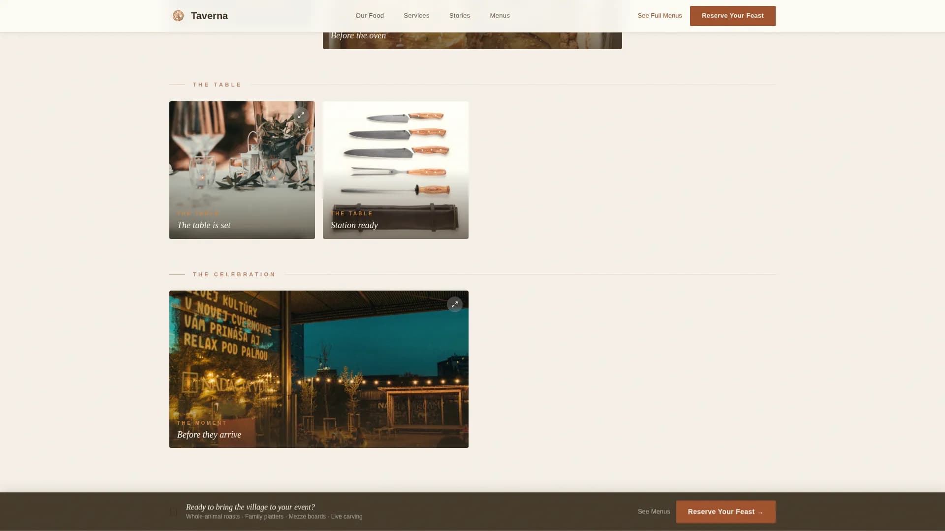 Greek Dining Booking Website Template