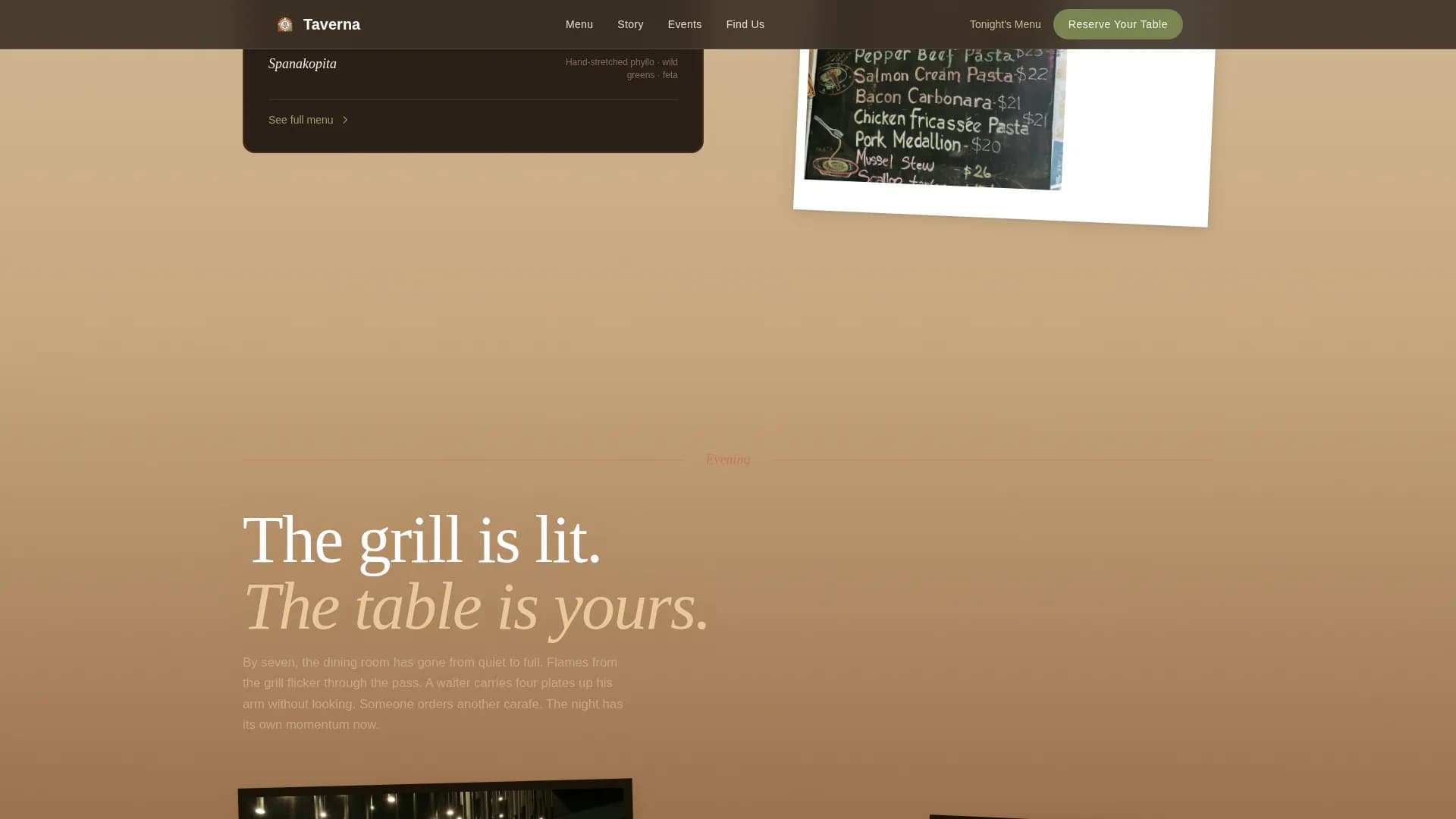 Regional & Ethnic Restaurant Professional Website Template