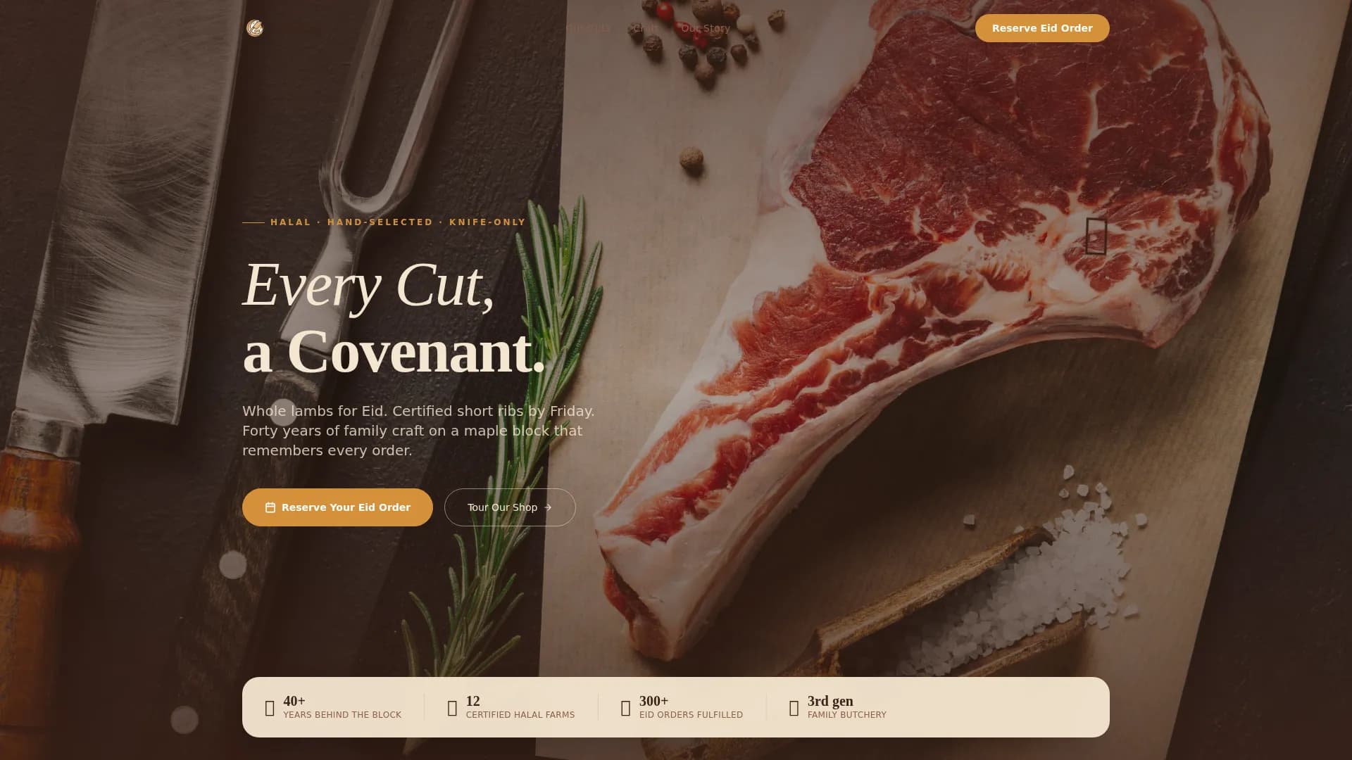 Meat & Seafood Booking Website Template