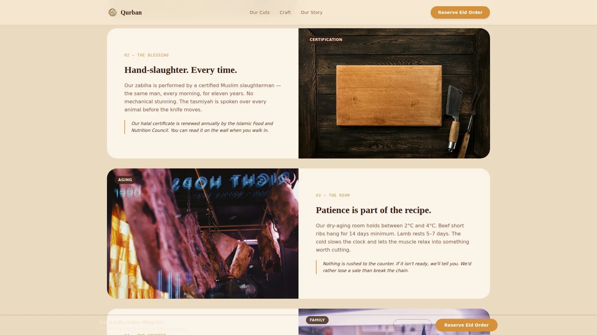 Meat & Seafood Booking Website Template