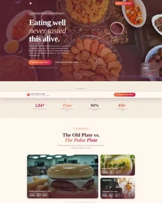 Pulse — Wellness Restaurant Nutrition Landing Page Template