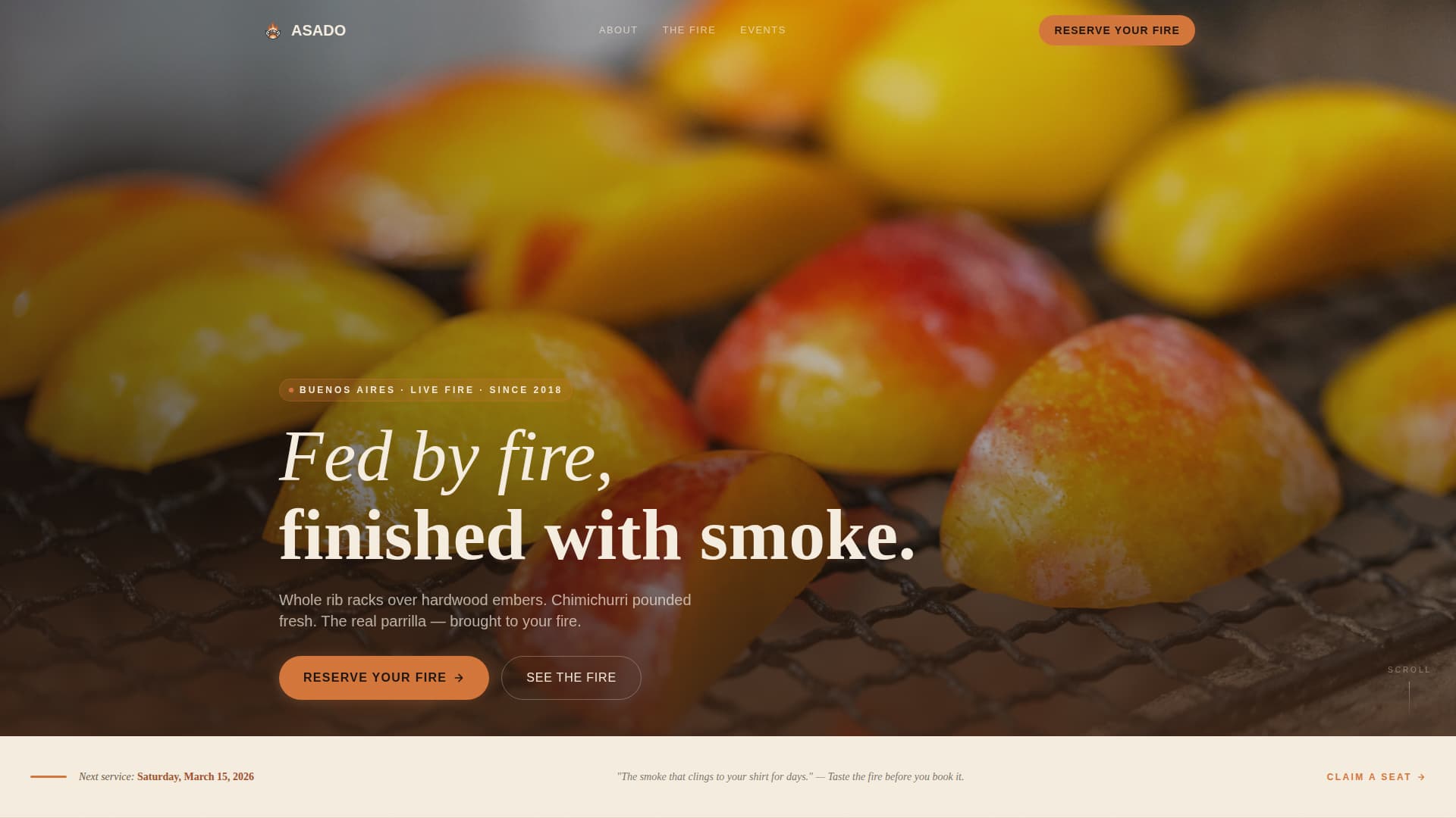 Asado - Sizzling Parrilla Landing Page Template