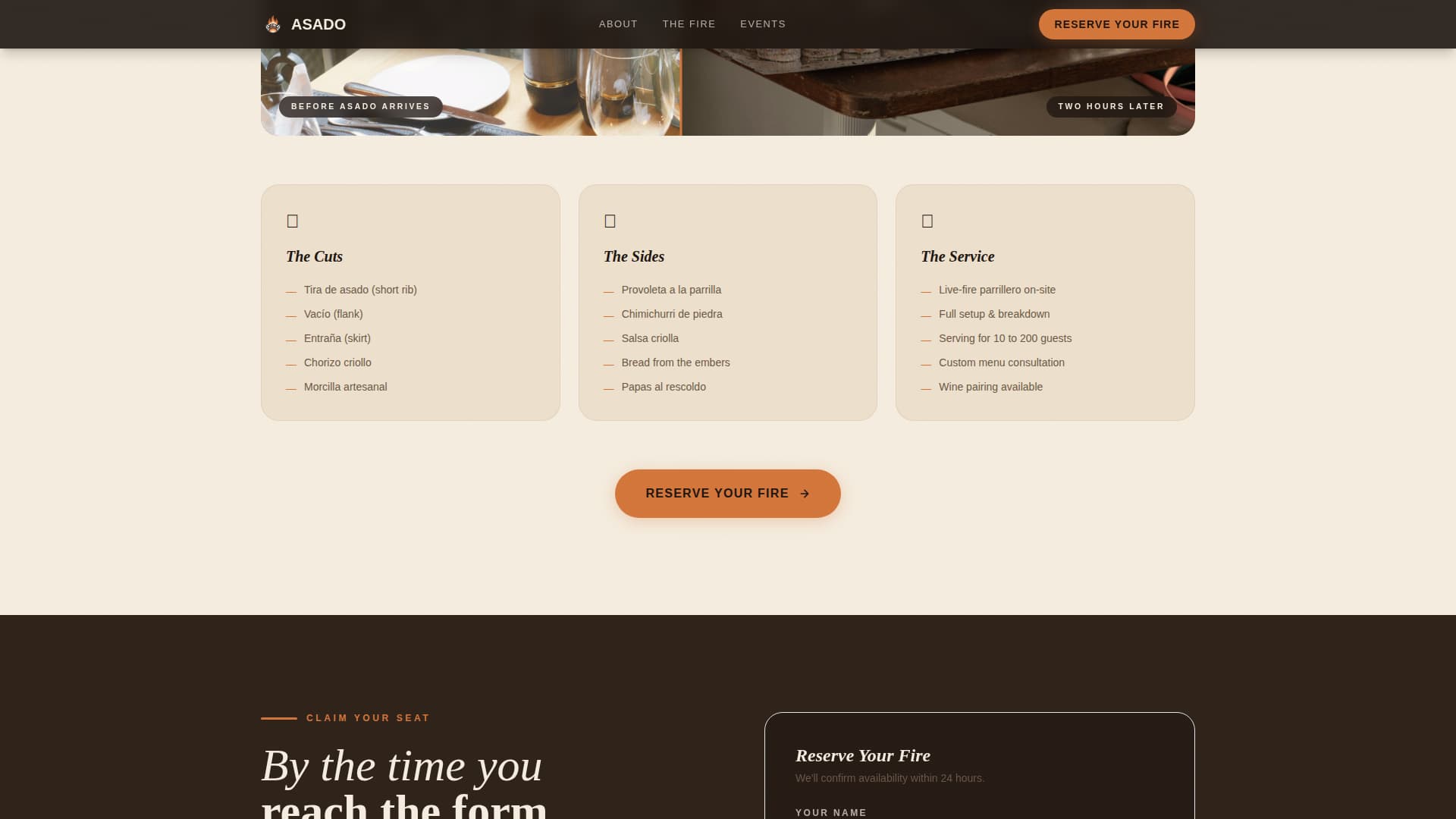 Asado - Sizzling Parrilla Landing Page Template