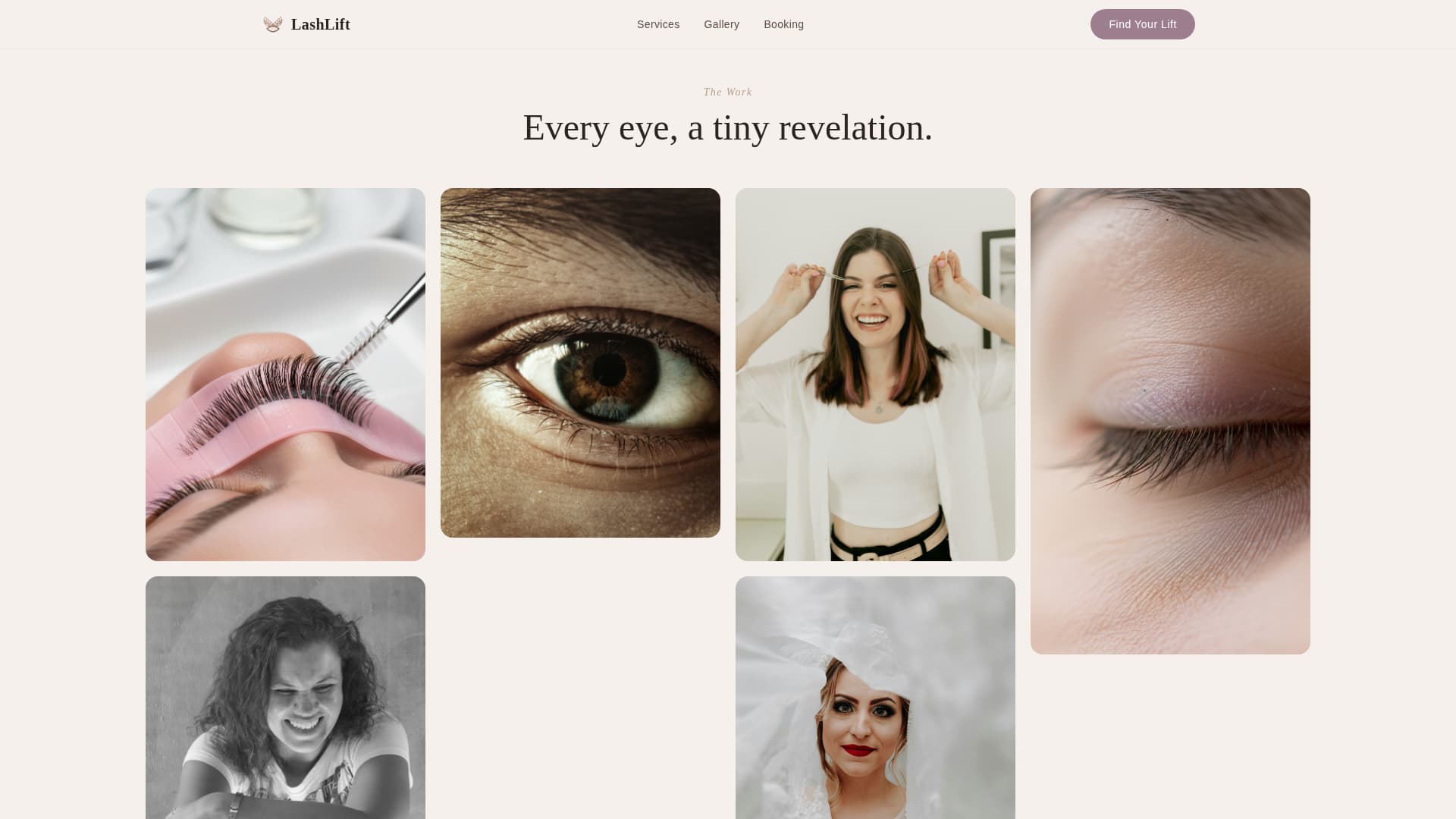 Nail & Lash Studio Booking Website Template