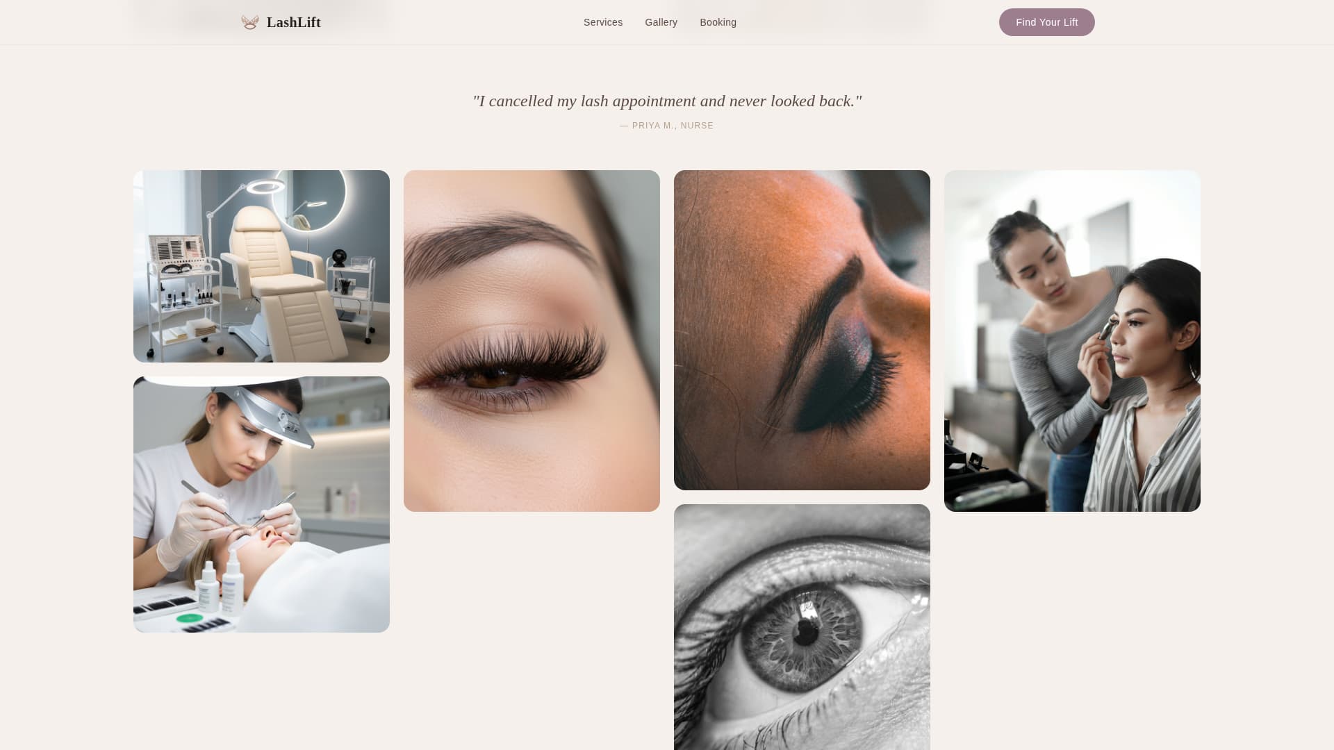 Nail & Lash Studio Booking Website Template