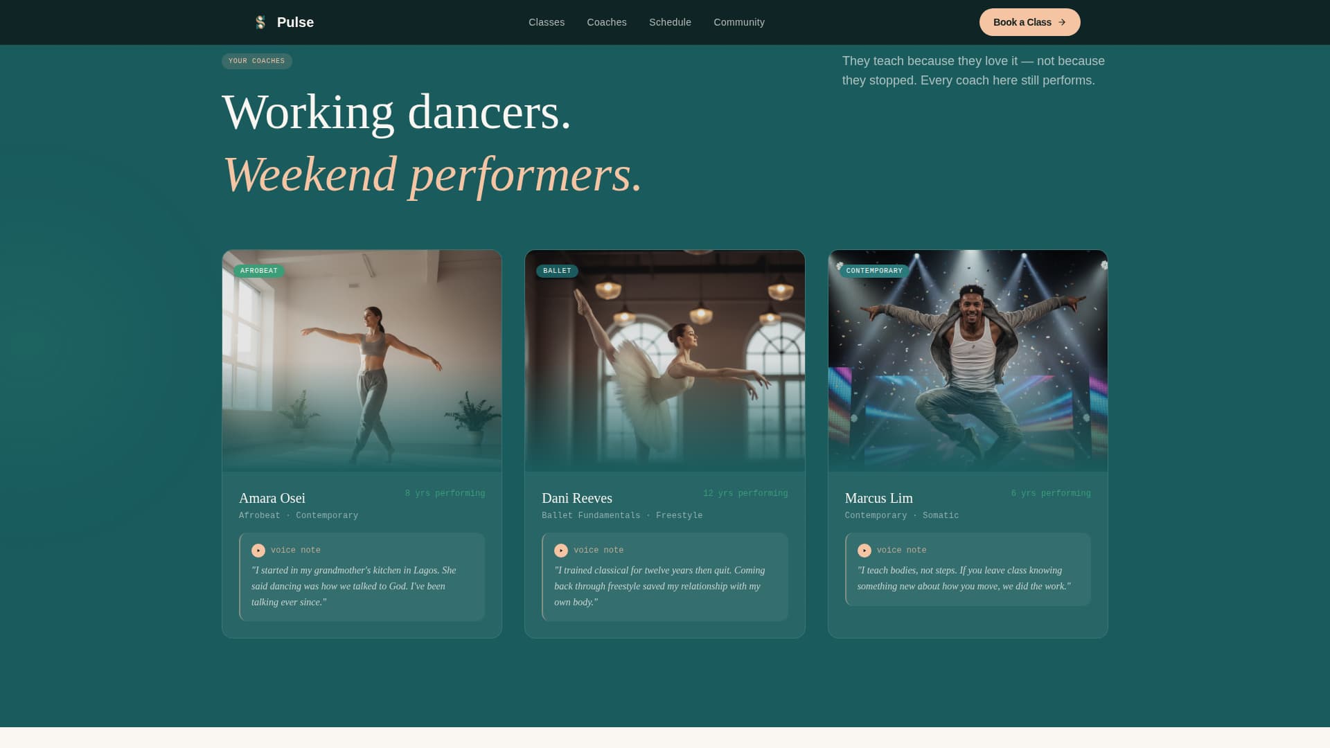 Dance Fitness Booking Website Template