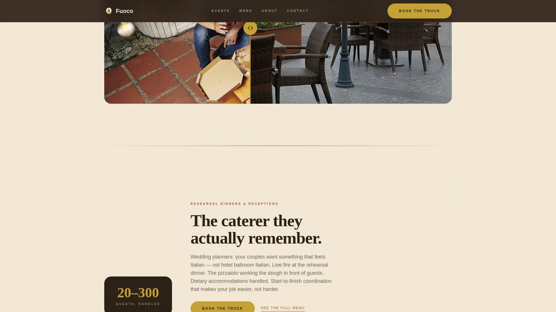 Fuoco — Italian Truck Landing Page Template