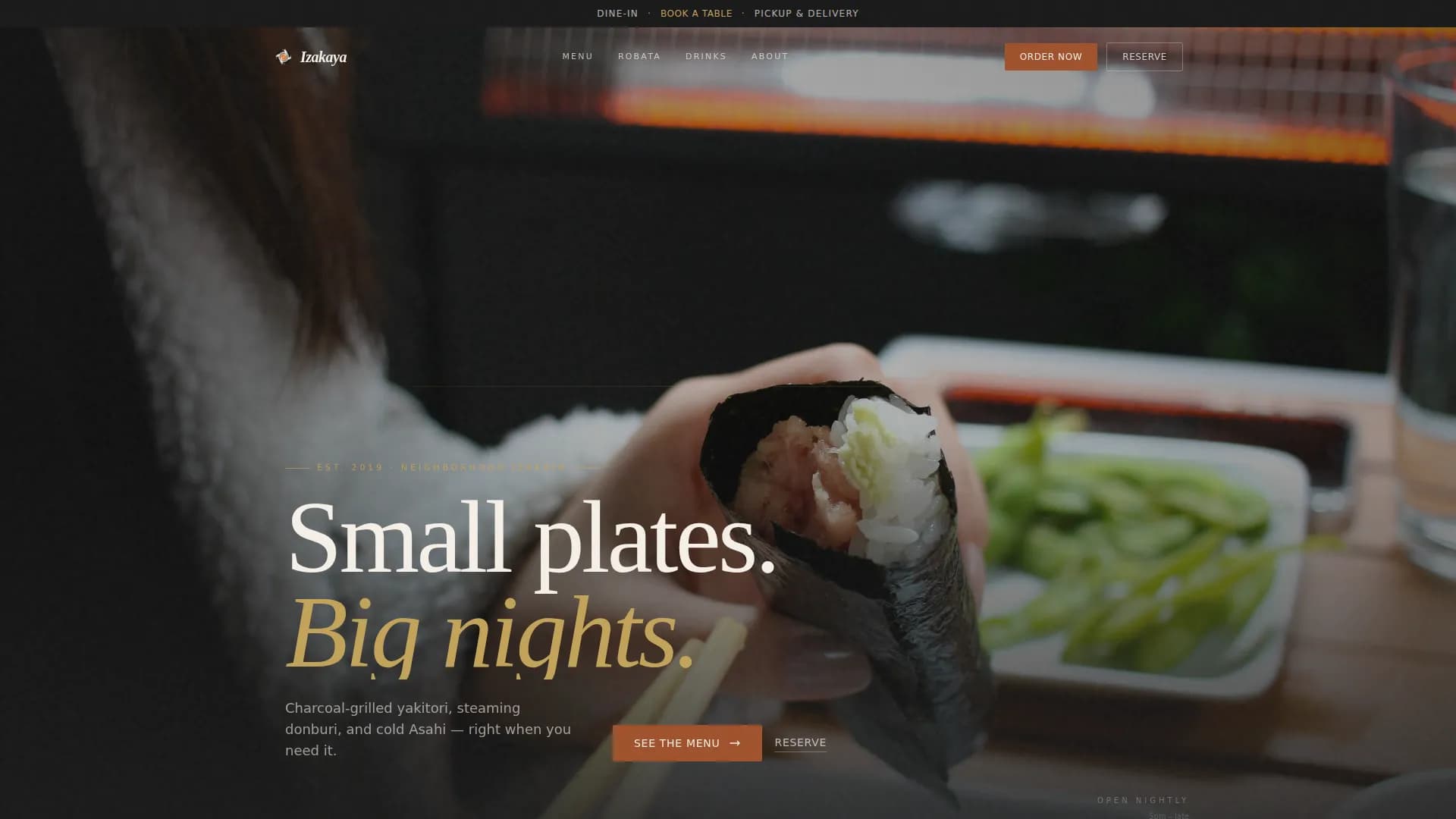 Izakaya — Authentic Japanese Gastropub Landing Page Template