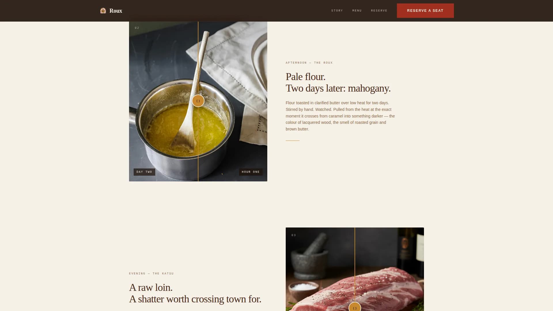 Roux — Artisanal Curry Restaurant Landing Page Template