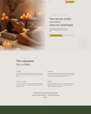 Wellness Modalities Booking Website Template