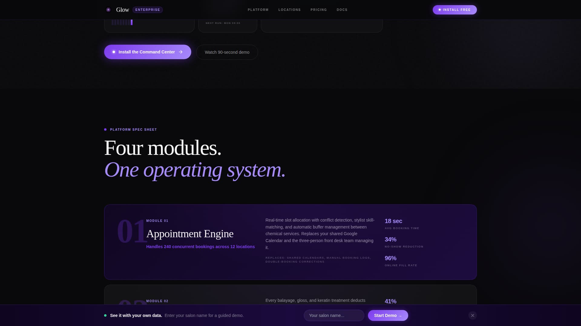 Advanced Beauty & Salon Software & SaaS Professional Website Template