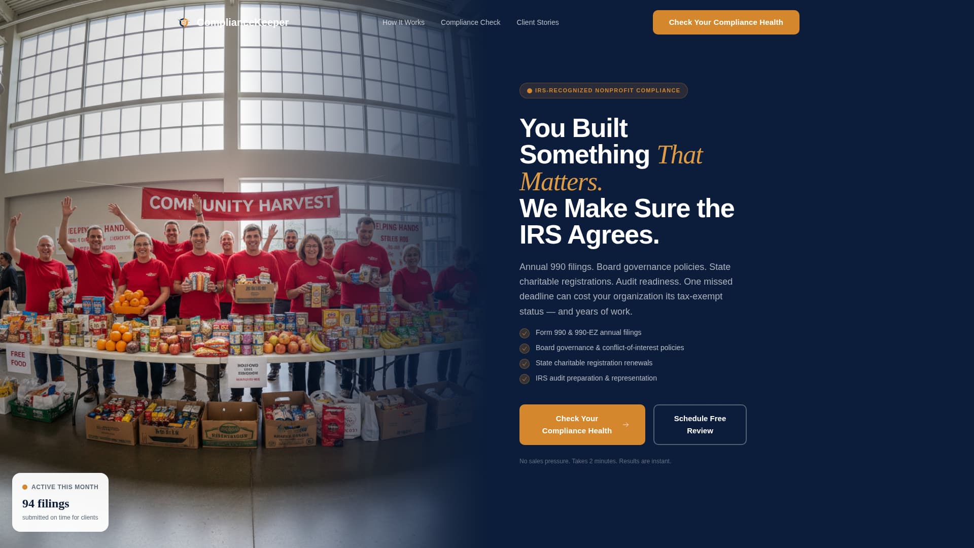 Comply - Trusted Nonprofitcompliance Landing Page Template