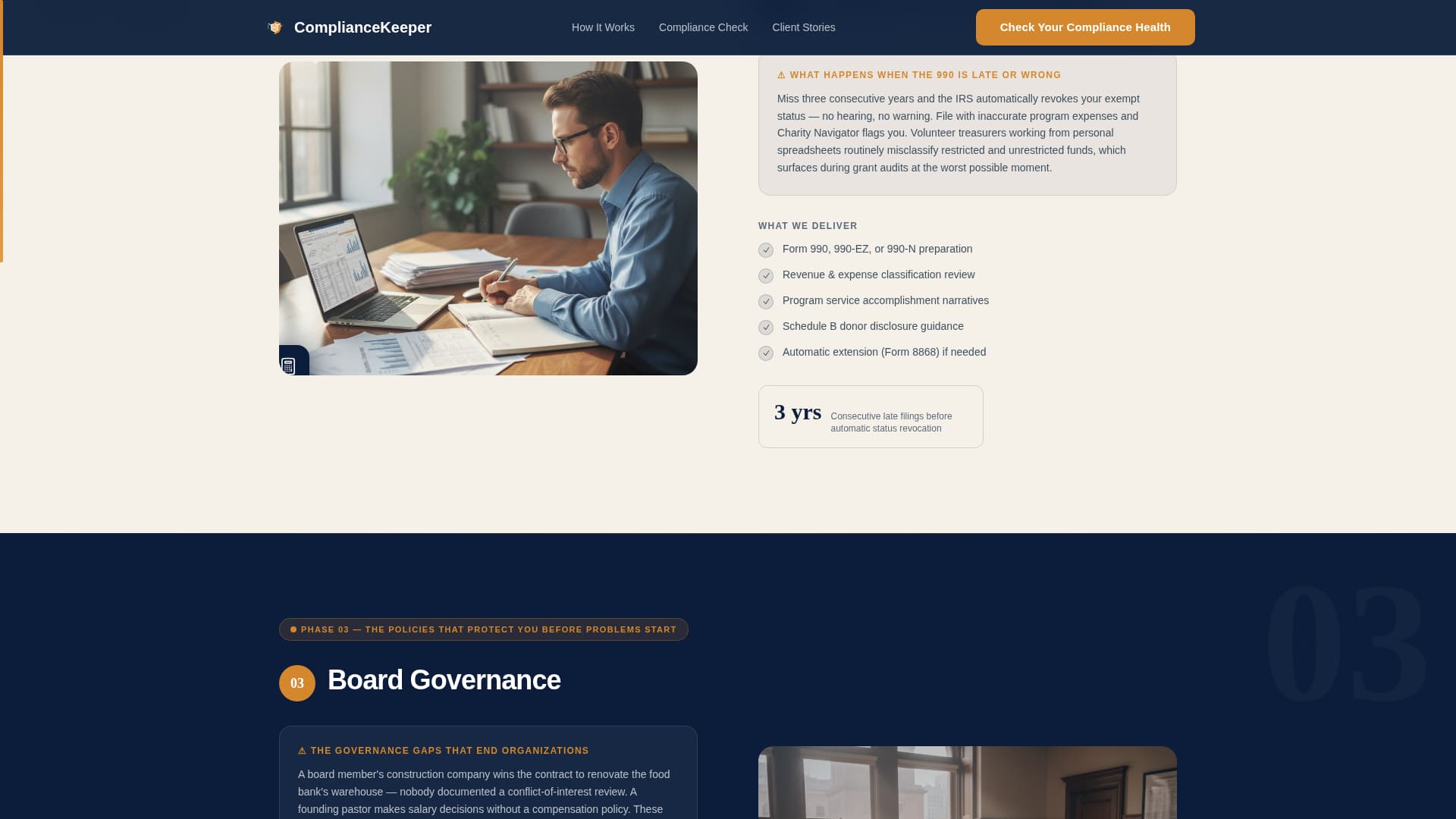Comply - Trusted Nonprofitcompliance Landing Page Template