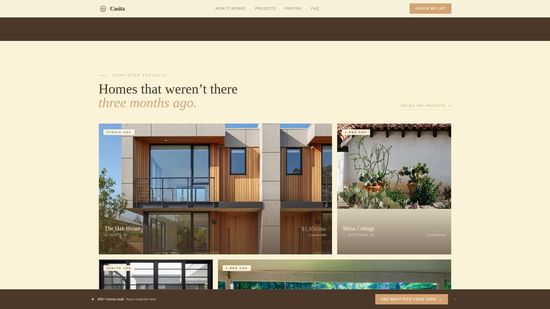 Casita - Permitted ADU Landing Page Template