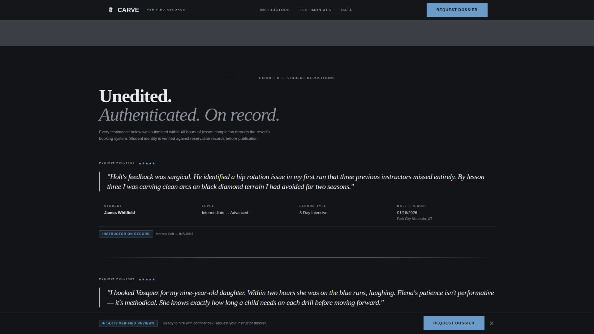 Ski Instructor Careers Website Template
