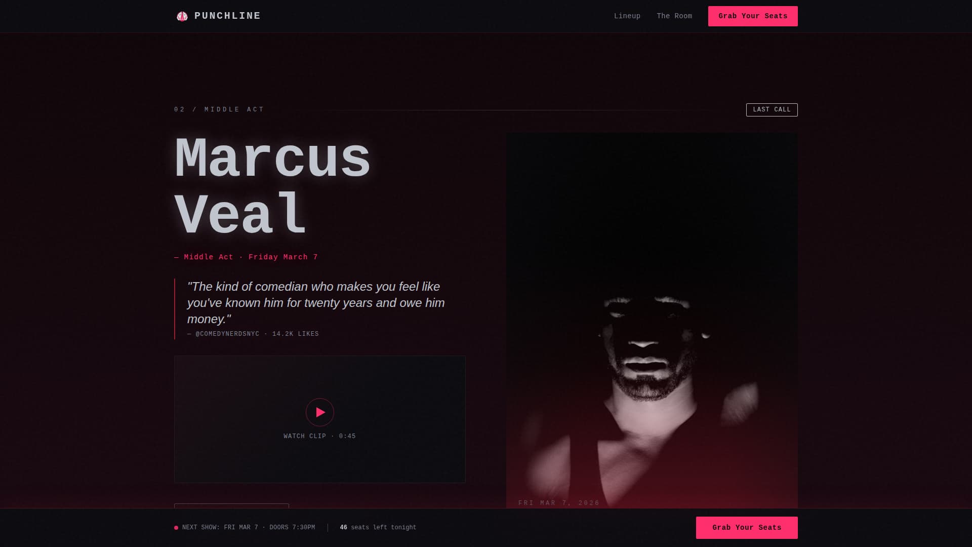 Comedy & Stand-Up Professional Website Template
