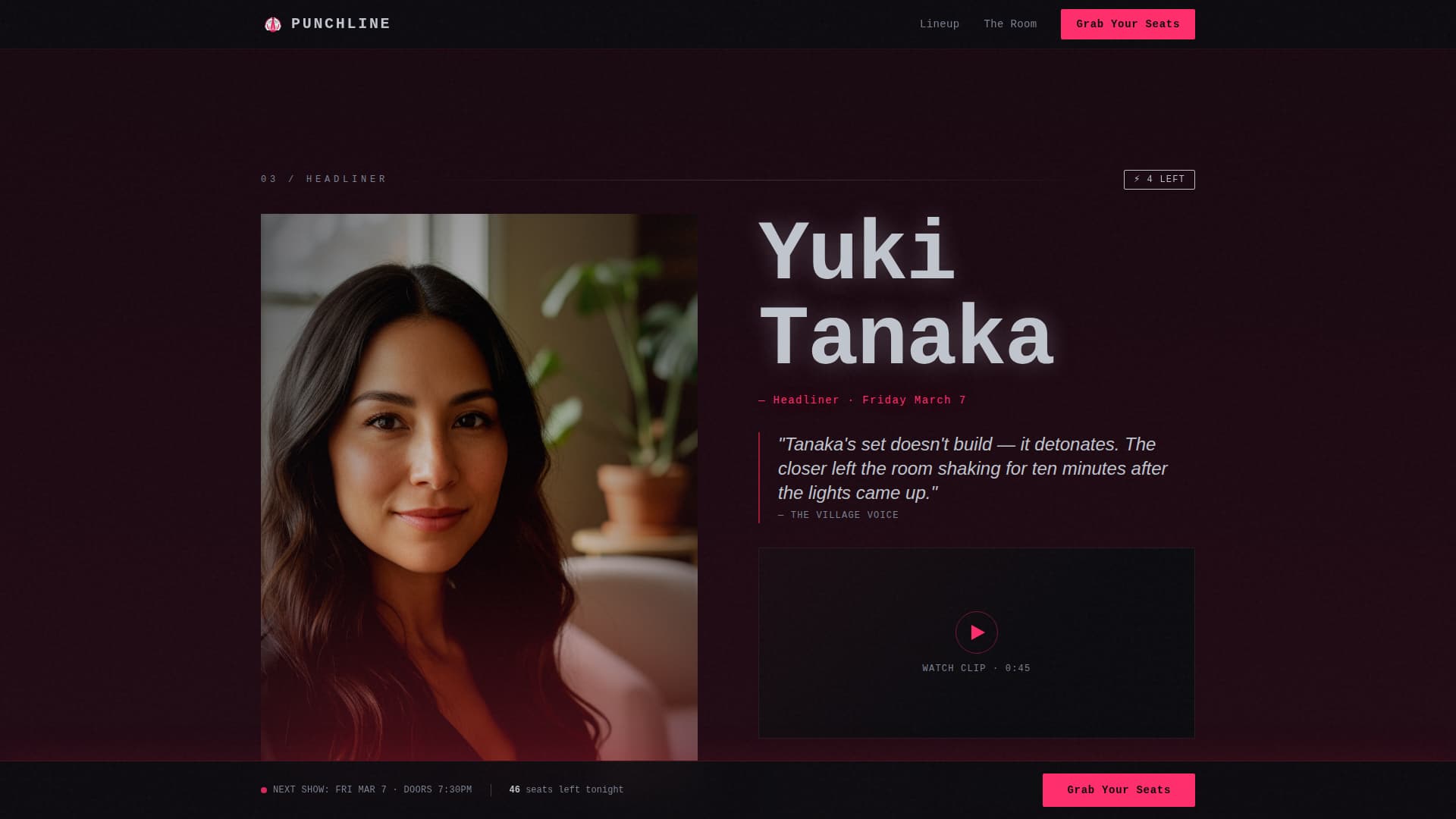 Comedy & Stand-Up Professional Website Template