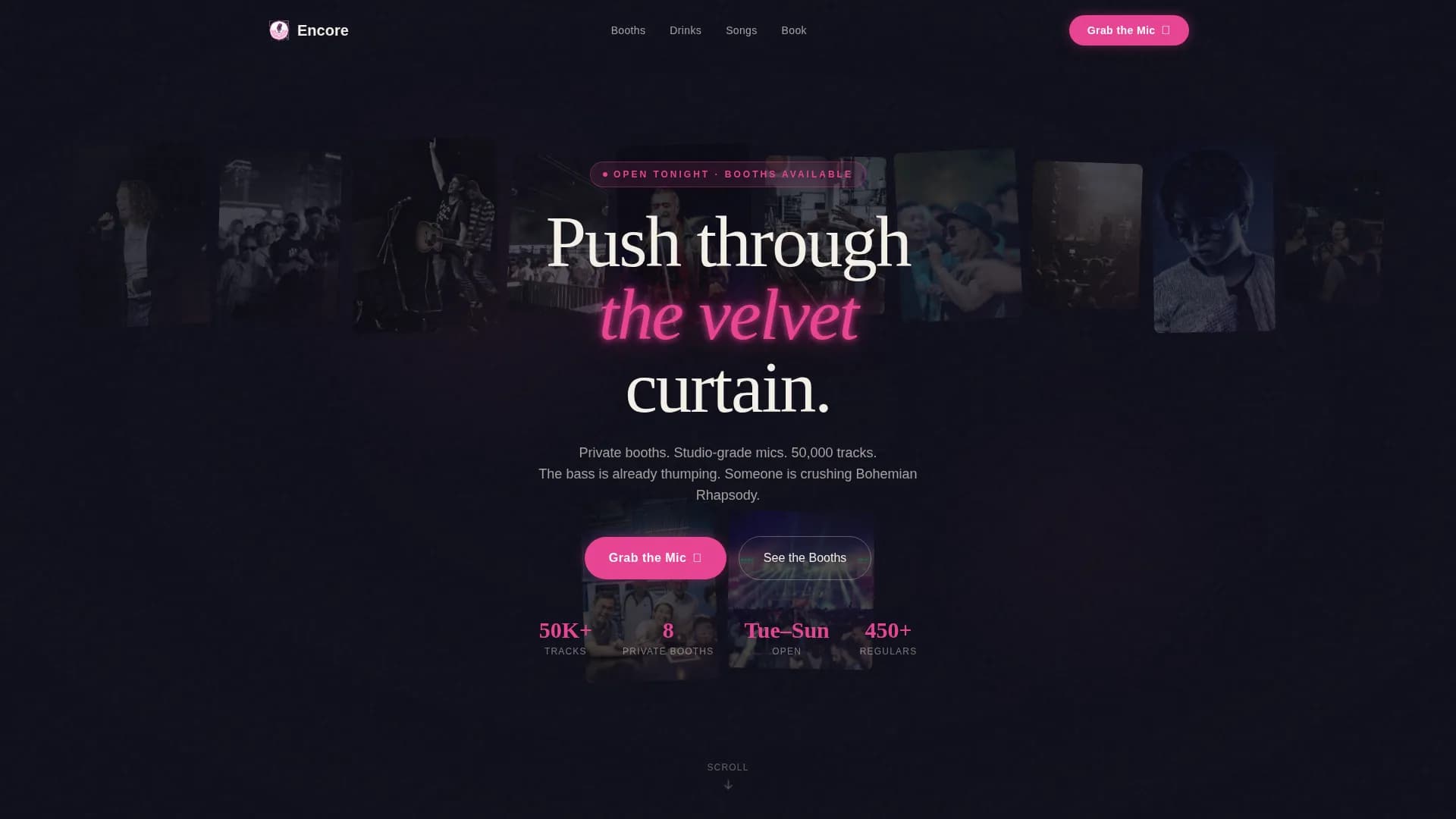 Karaoke Bar Neon Experience & Booking Website Template